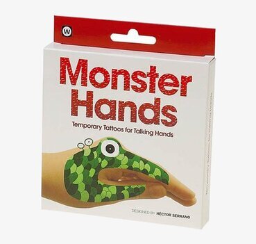 Handtatueringar Monster från Worldwide co med röd förpackning