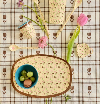 Tallrik Hacienda Flower Print Mugg Latte Melaminmugg Skål Liten Rice Tallrikar Djupa tallrikar (ej skål) Desserttallrikar