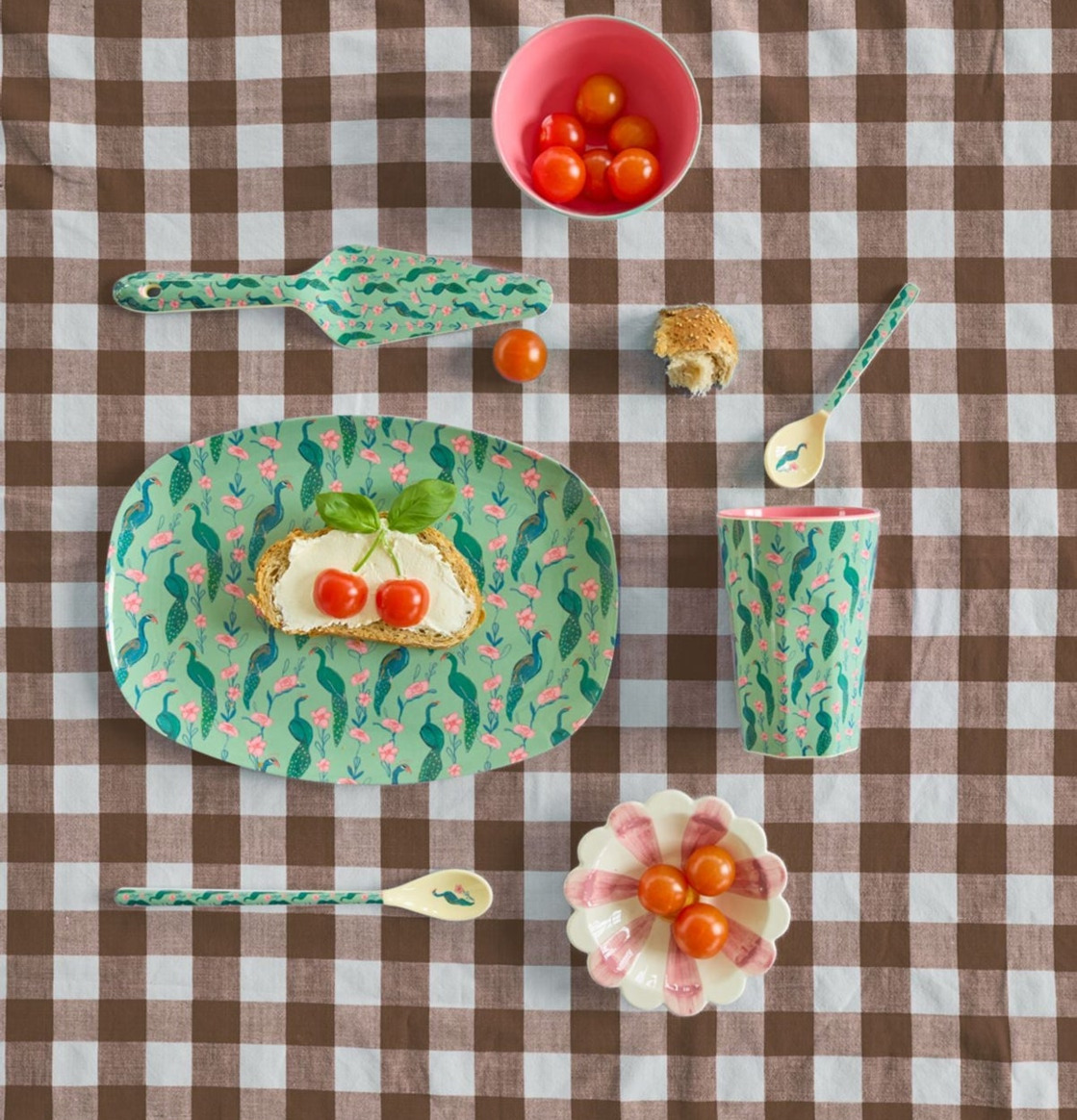 Mugg Latte Peacock Power Print Melaminmugg Skål Liten Rice Melaminmuggar Lattemuggar i melamin Melaminkoppar Skålar att