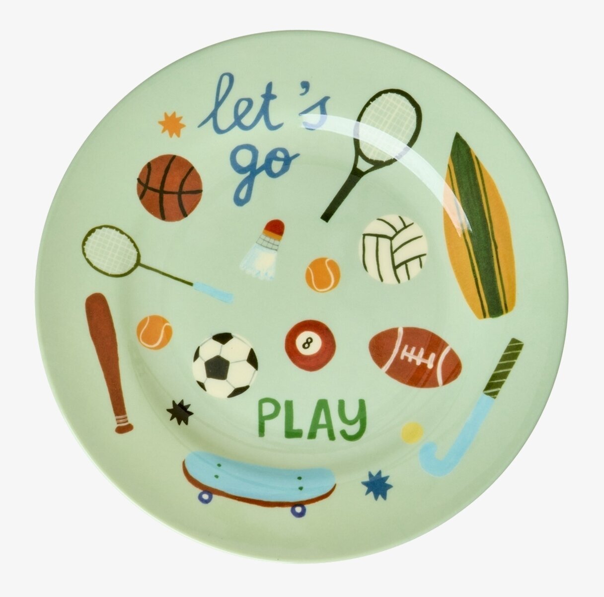 Tallrik Sports Print Rice Tallrikar Djupa tallrikar (ej skål) Desserttallrikar Assietter Barntallrikar Picknicktallrikar