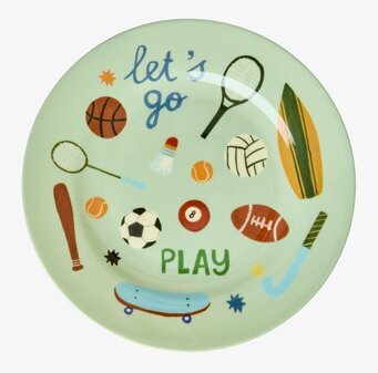 Tallrik Sports Print Rice Tallrikar Djupa tallrikar (ej skål) Desserttallrikar Assietter Barntallrikar Picknicktallrikar