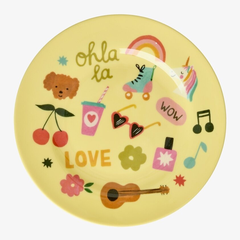 Tallrik Unicorn Love Print Rice Tallrikar Djupa tallrikar (ej skål) Desserttallrikar Assietter Barntallrikar Picknicktallrikar