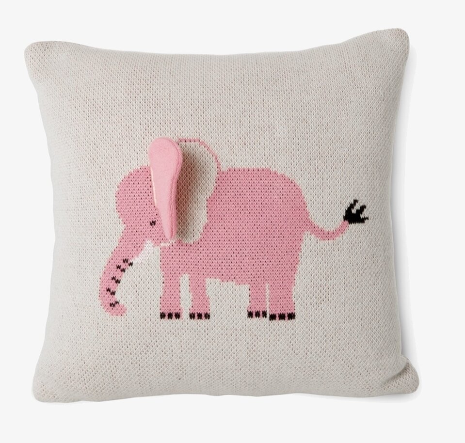 Kudde Elefant Rosa 3D Rice Kuddar Innerkuddar Kuddfodral