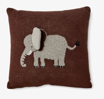 Kudde Elefant Brun 3D Rice Kuddar Innerkuddar Kuddfodral