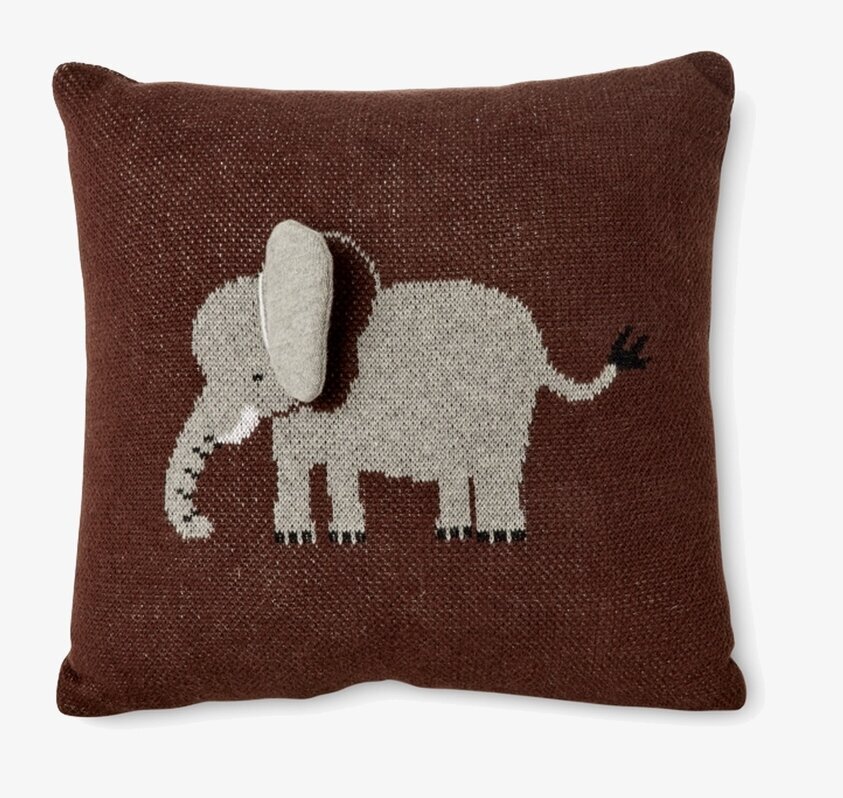 Kudde Elefant Brun 3D Rice Kuddar Innerkuddar Kuddfodral