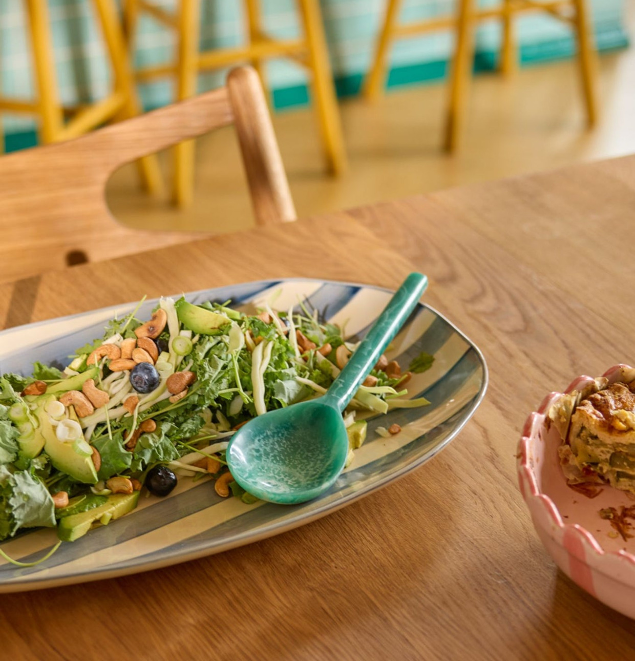 Serveringsfat Large Creme/Blue Rice Serveringsbrickor Brickset