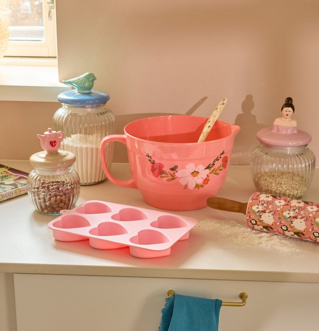 Mönstrad Köksskål Large - Allison Flower Print Kavel Rice Skålar att äta ur tilltugg Såskannor/Vispskål Skål