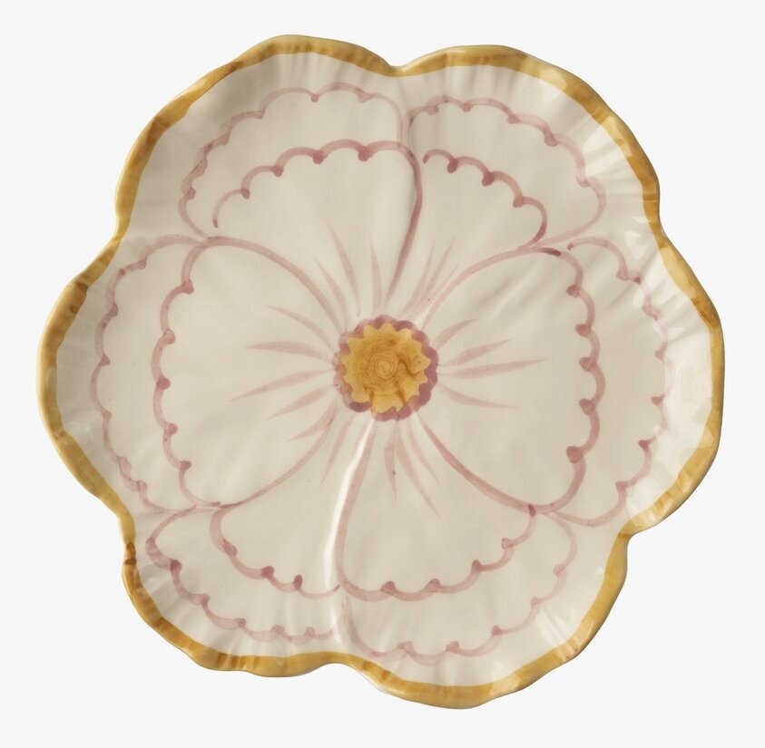 Assiett Keramik Blomma Rosa/Gul Rice Tallrikar Djupa tallrikar (ej skål) Desserttallrikar Assietter Barntallrikar Picknicktallrikar