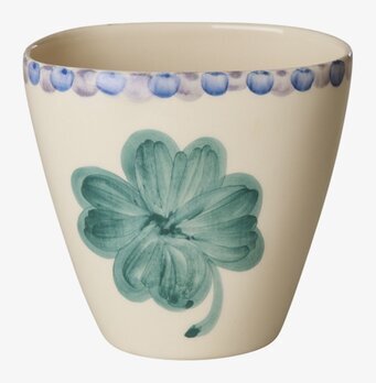 Oval Kopp Keramik Fyrklöver Rice Muggar/koppar i porslin, keramik, papper eller biologiskt material organiskt ekologiskt Termomuggar