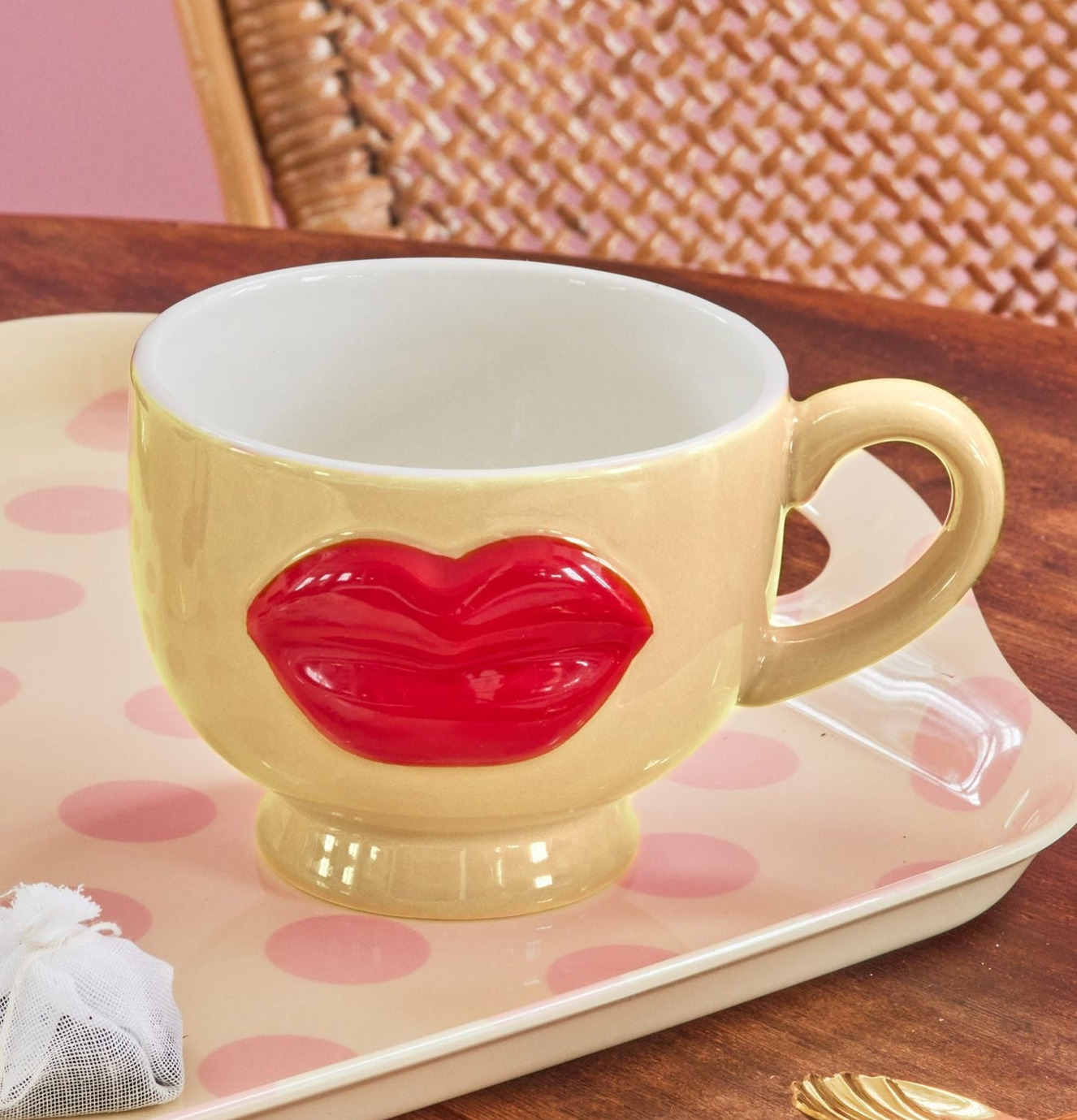 Kopp Keramik Gul Rice Muggar/koppar i porslin, keramik, papper eller biologiskt material organiskt ekologiskt Termomuggar utan