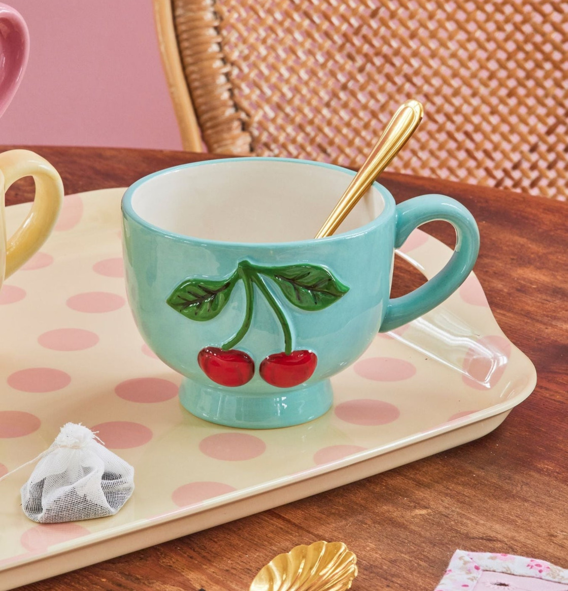 Kopp Keramik Cherry Mint Rice Muggar/koppar i porslin, keramik, papper eller biologiskt material organiskt ekologiskt Termomuggar