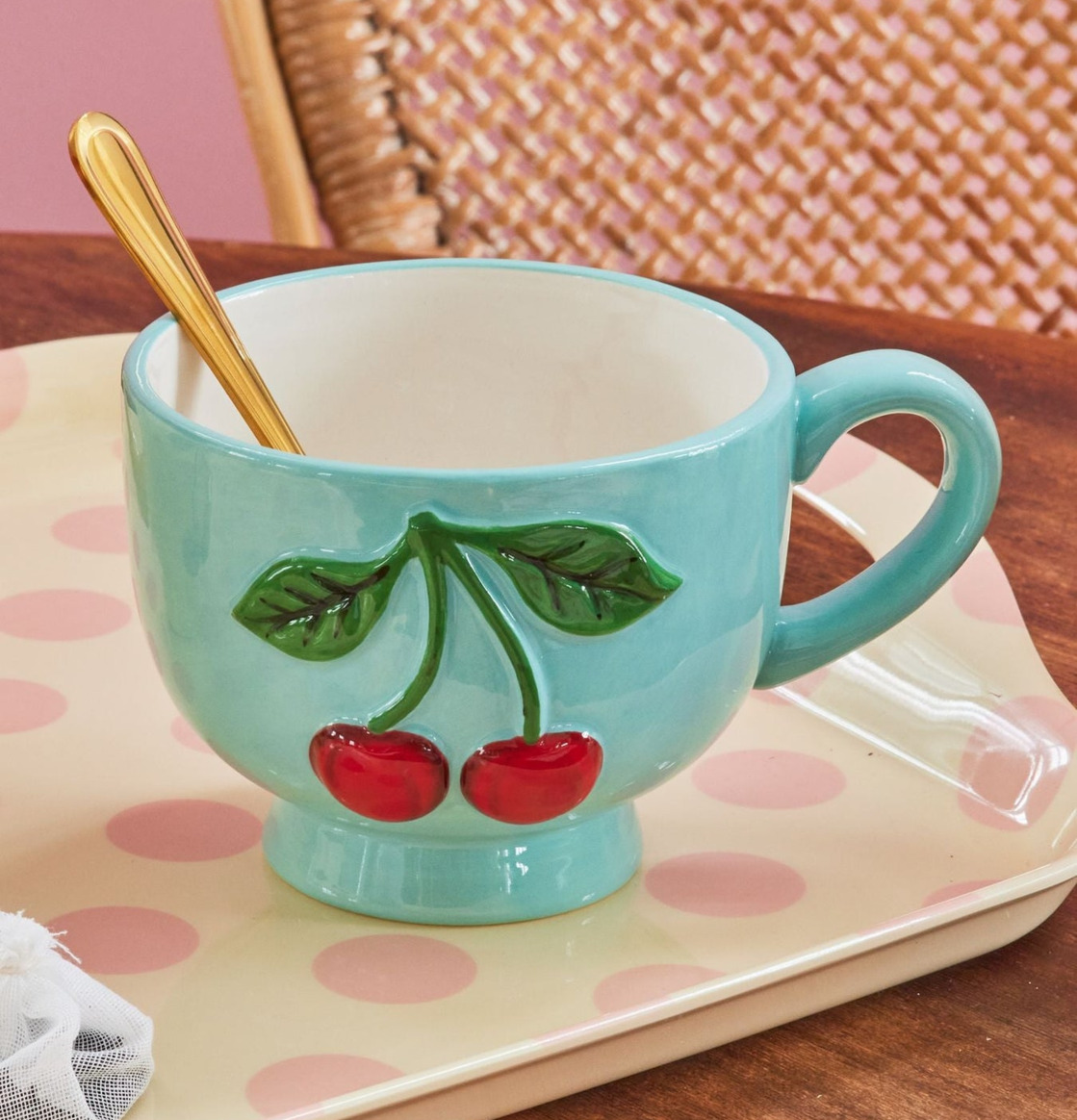 Kopp Keramik Cherry Mint Rice Muggar/koppar i porslin, keramik, papper eller biologiskt material organiskt ekologiskt Termomuggar