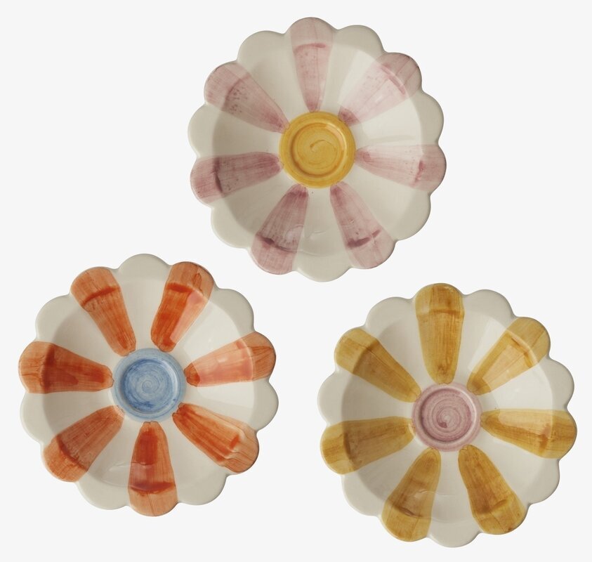 Dippskål Keramik Blomma Gul/Orange/Rosa Rice Fat för tepåse Tepåsefat Skålar att äta ur tilltugg Såskannor/Vispskål Skål