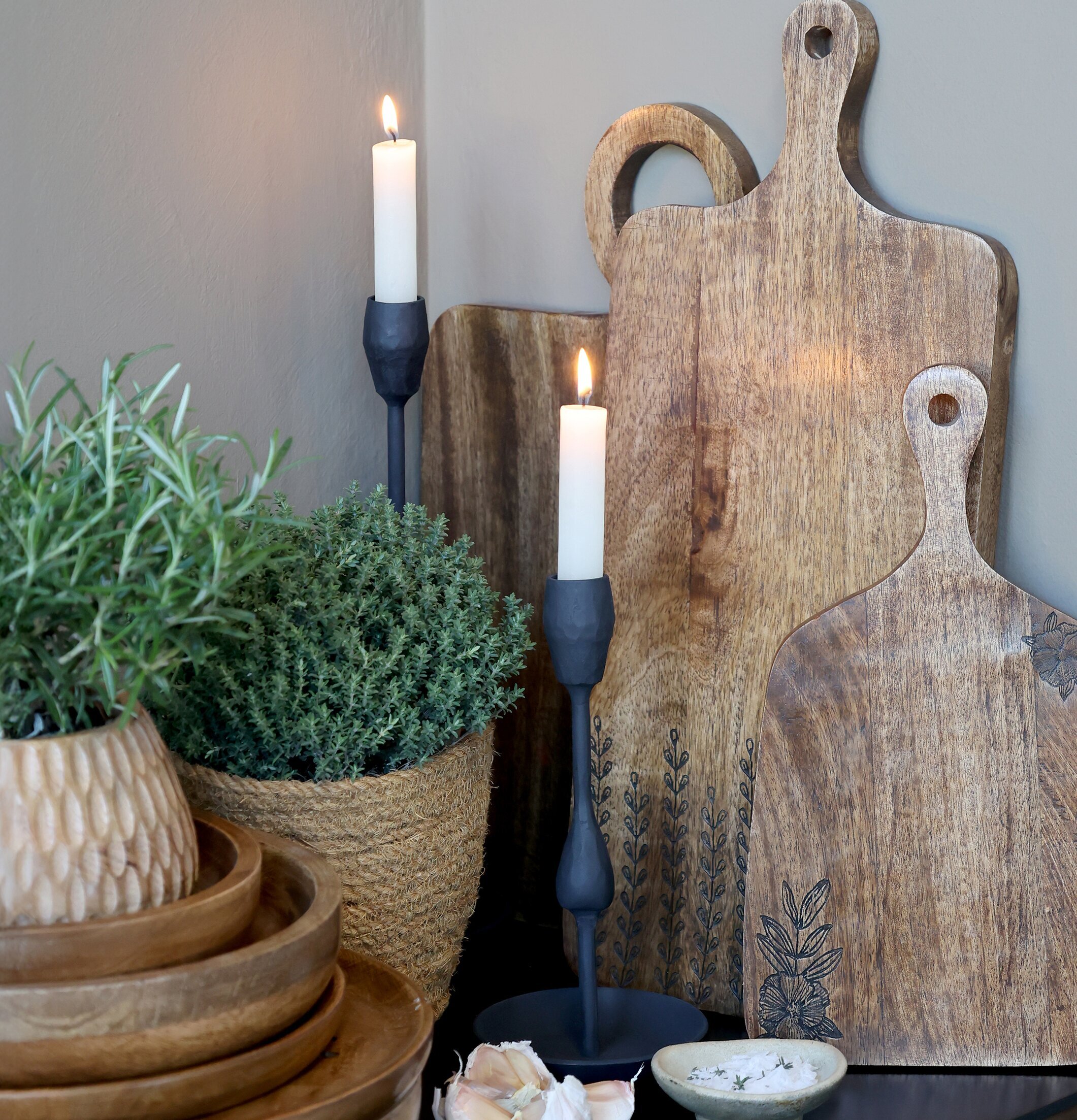 Träbricka Natur Chic Antique Serveringsbrickor Brickset Serveringsfat