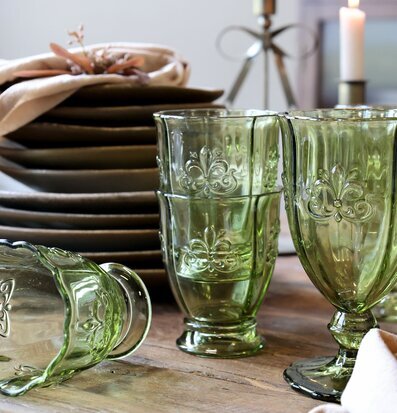 Saint-Émilion Vinglas Olivgrön Glas Chic Antique Dryckesglas Dricksglas för dryck Plastglas