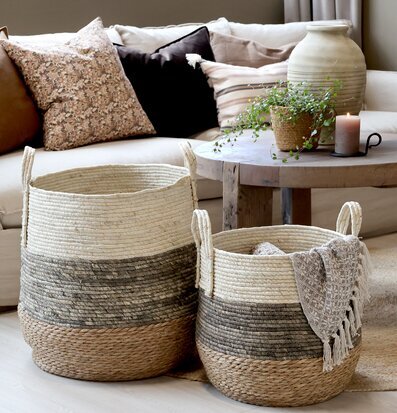 Förvaringskorg Mocca/Creme Chic Antique Förvaringslådor och korgar Boxar Förvaringsboxar Porslinsboxar Trälådor Smyckesboxar i porslin Förvaringsbrickor Murstensformar