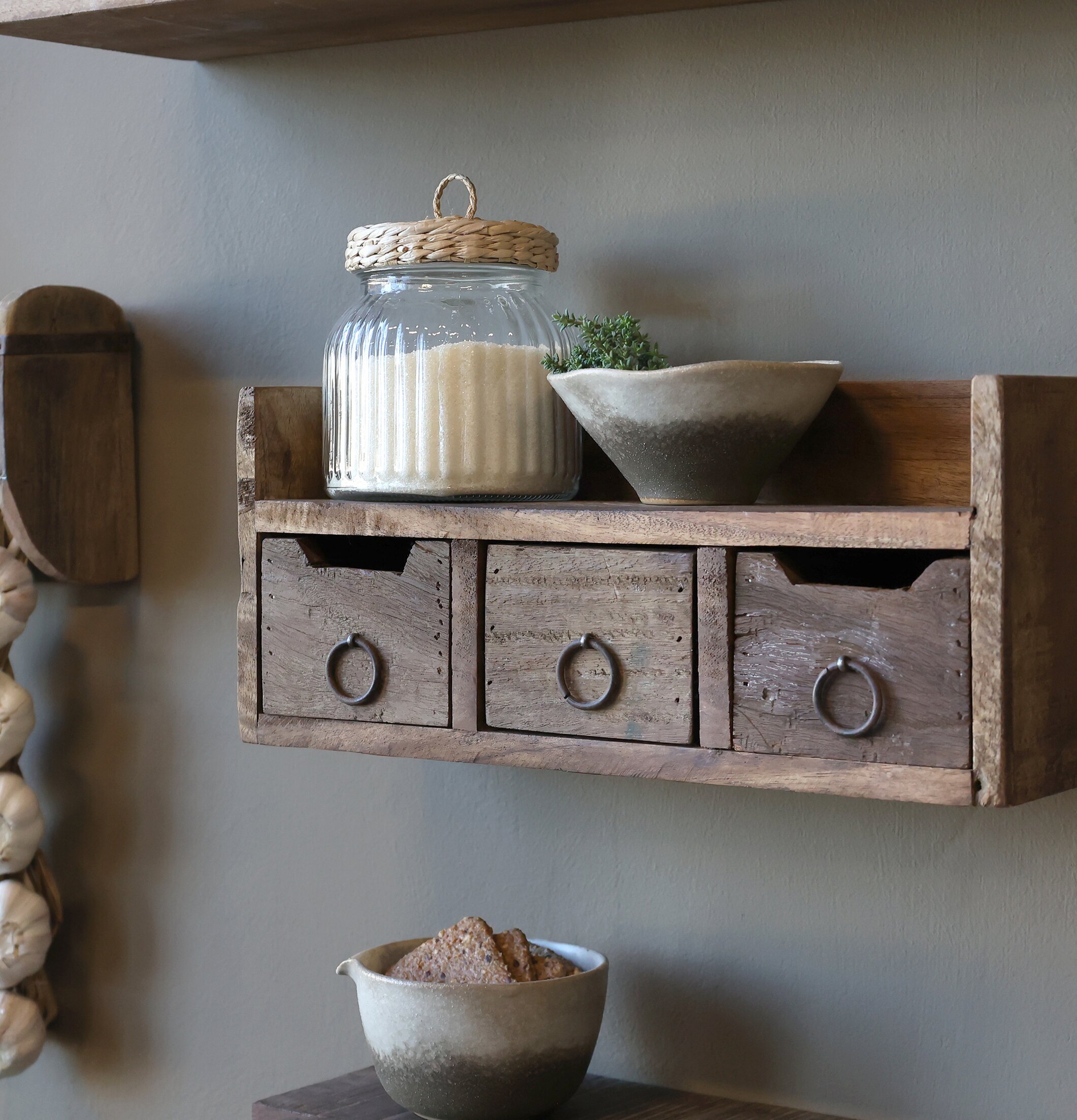 Grimaud Hylla 3 Lådor Chic Antique Vägghyllor