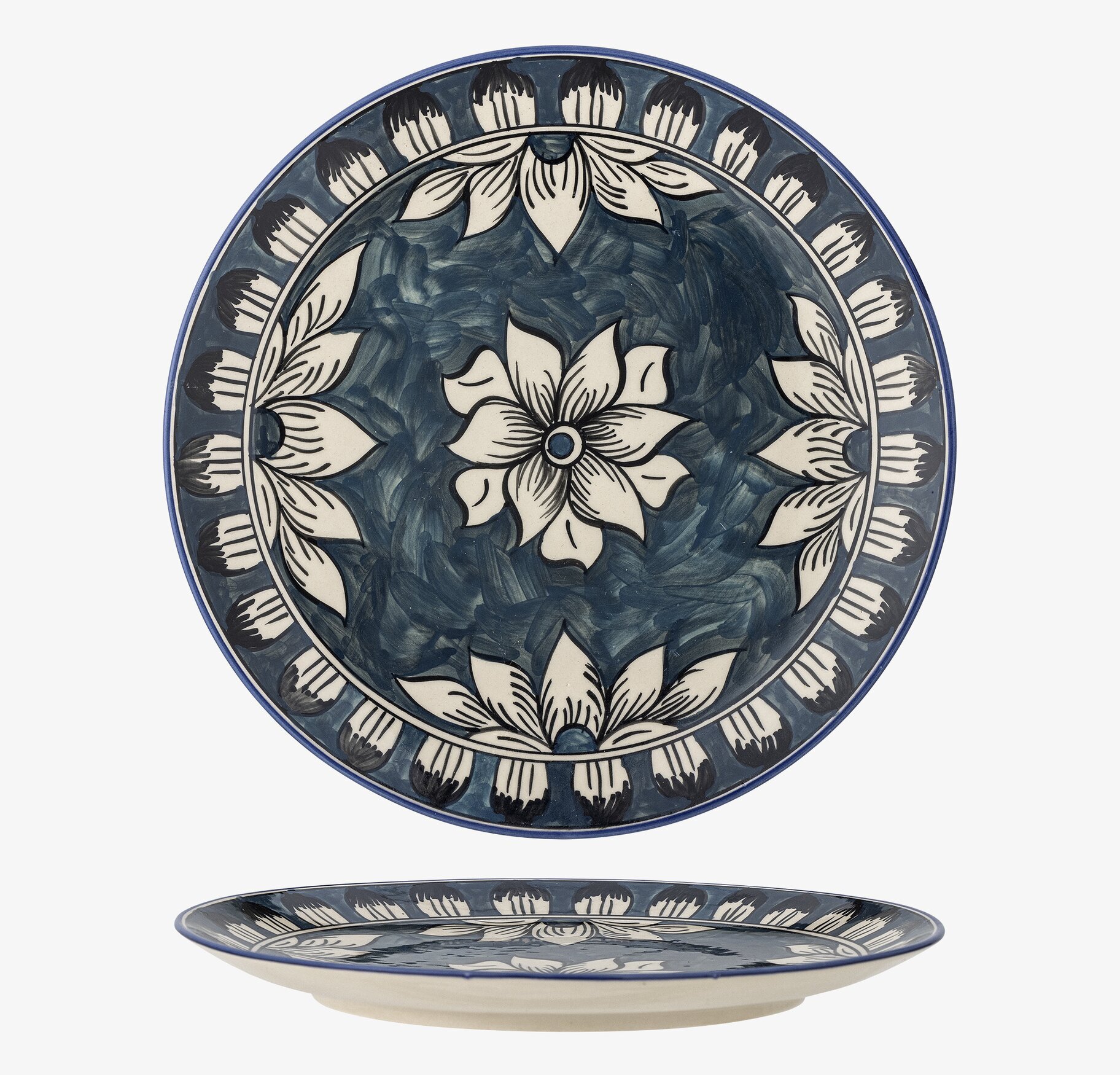 Tallrik Karlie Blå Bloomingville Tallrikar Djupa tallrikar (ej skål) Desserttallrikar Assietter Barntallrikar Picknicktallrikar