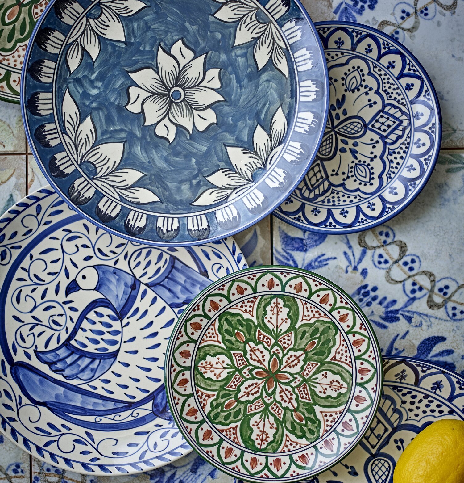 Tallrik Karlie Blå Bloomingville Tallrikar Djupa tallrikar (ej skål) Desserttallrikar Assietter Barntallrikar Picknicktallrikar