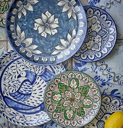 Tallrik Karlie Blå Bloomingville Tallrikar Djupa tallrikar (ej skål) Desserttallrikar Assietter Barntallrikar Picknicktallrikar