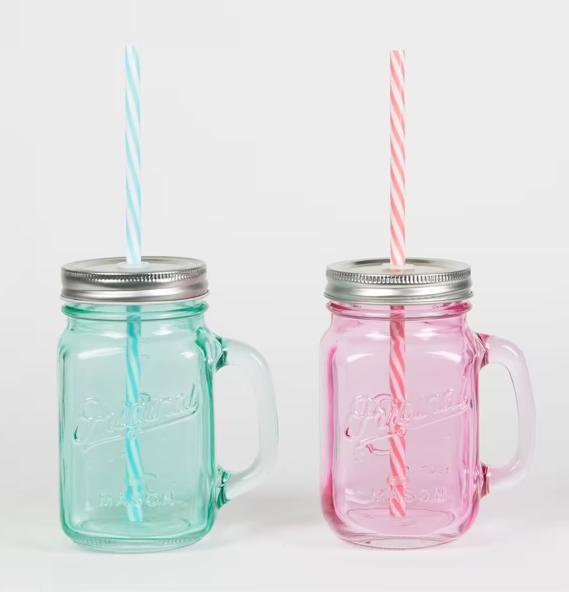 Glas Vintage Drinking Jar Turkos från Sass & Belle