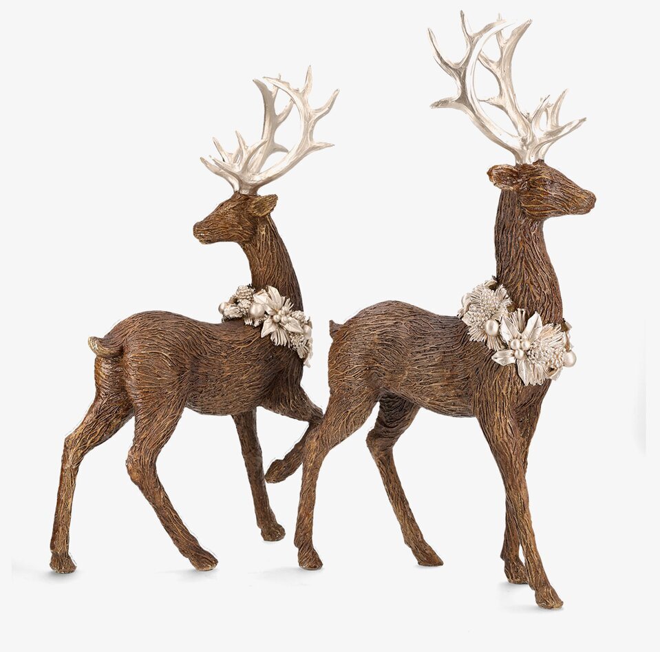 Hjort Med Guldkrans Mix Poly A Lot Decoration