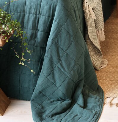 Sängöverkast Aix Forest Green Chic Antique Täcken, filtar, plädar och överkast Filtar Plädar Överkast