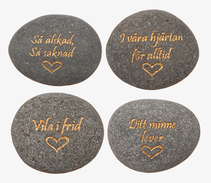 Minnessten Grå Med Guldtext Different Design Gravdekoration Änglar Gravlyktor Gravljus