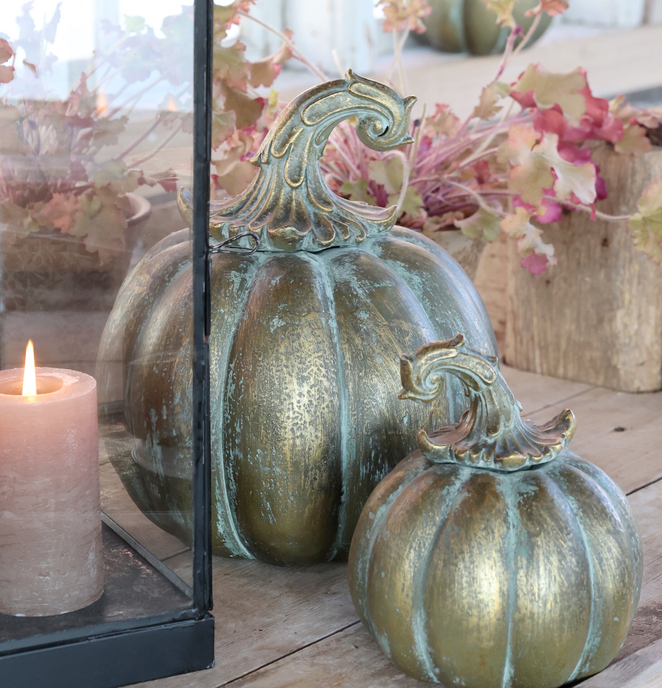 Pumpa Antik Mässing Stor Liten Chic Antique Övrig prydnad/dekoration för inredning innemiljö