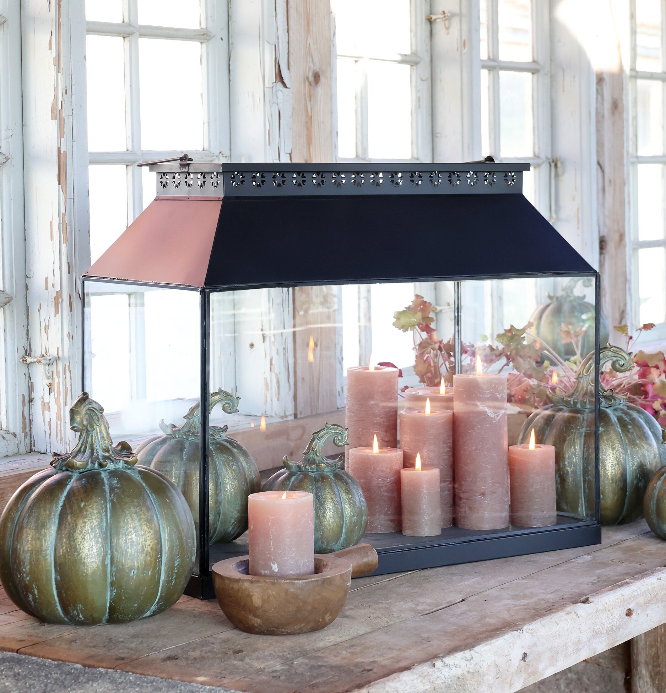 Pumpa Antik Mässing Stor Liten Chic Antique Övrig prydnad/dekoration för inredning innemiljö