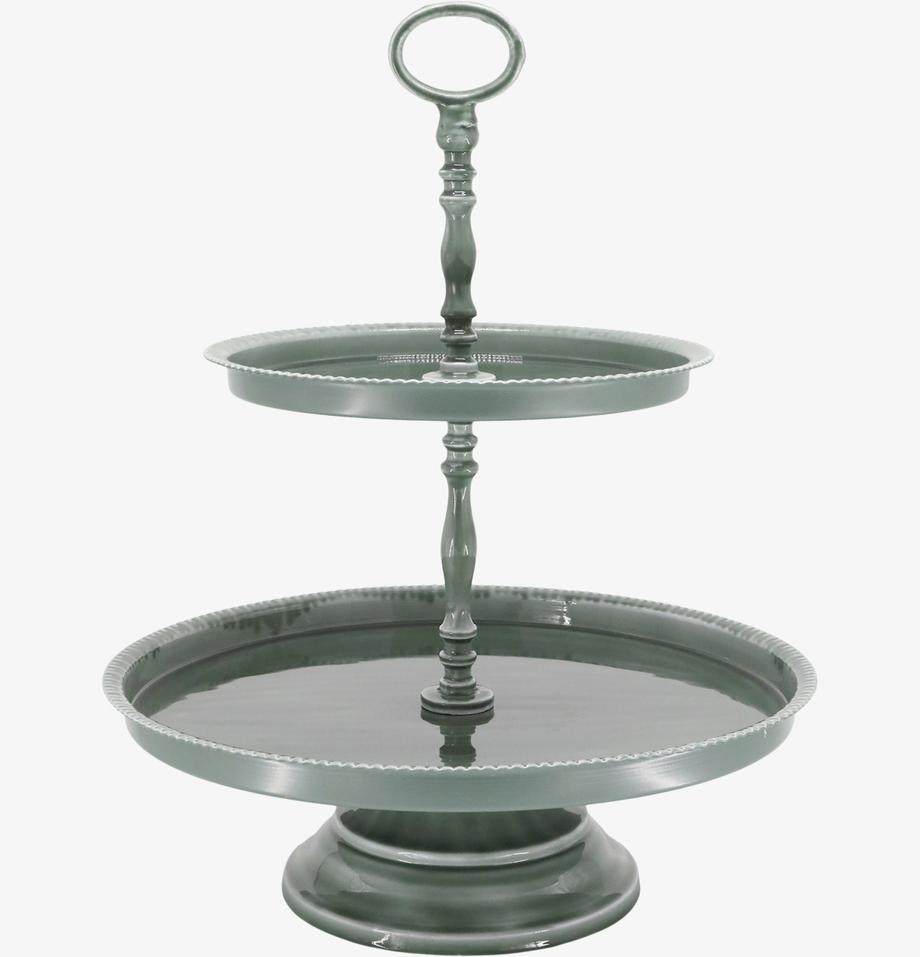 Våningsfat Grön Chic Antique Serveringsbrickor Brickset Serveringsfat