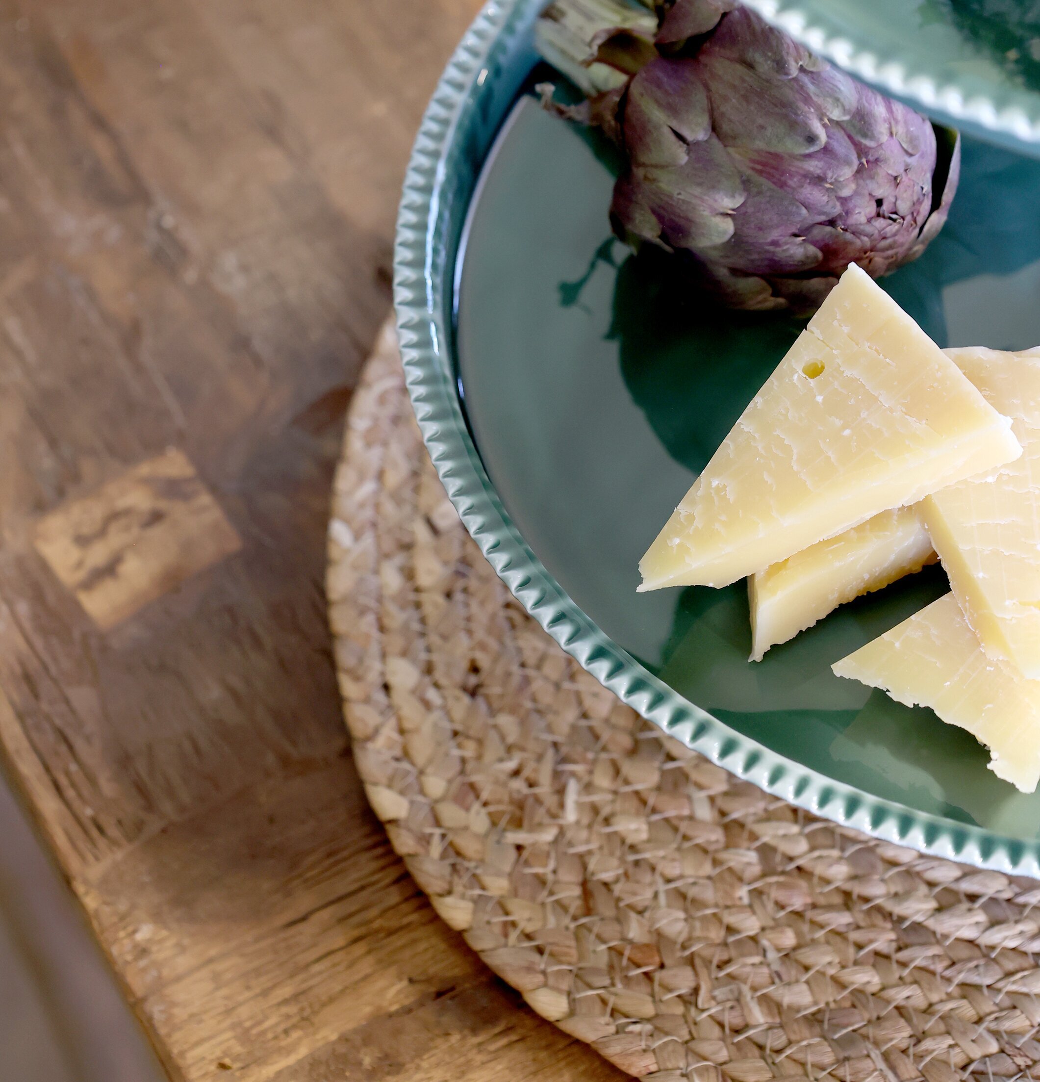 Våningsfat Grön Chic Antique Serveringsbrickor Brickset Serveringsfat