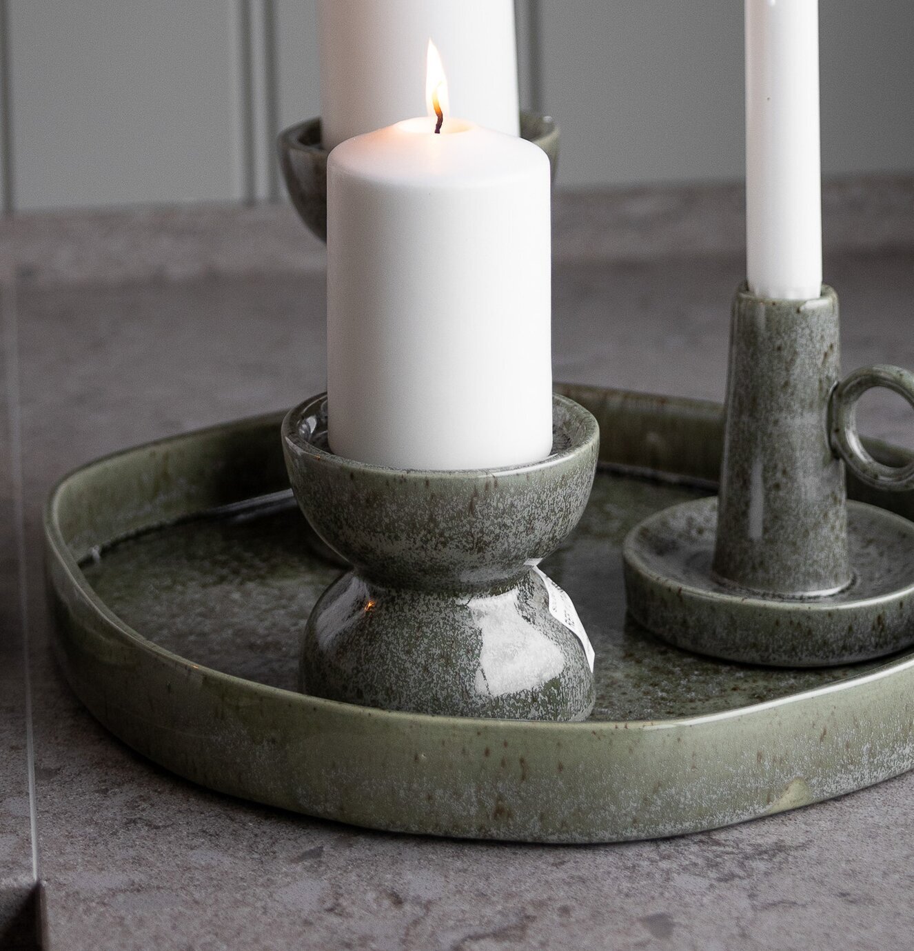 Ljusstake Högalid Grön Låg Storefactory Ljusstakar Adventsstakar Ljushållare Ljushyllor