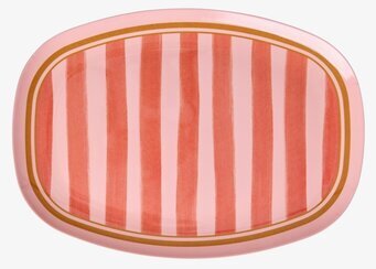 Tallrik Organic Stripes Print Rice Tallrikar Djupa tallrikar (ej skål) Desserttallrikar Assietter Barntallrikar Picknicktallrikar