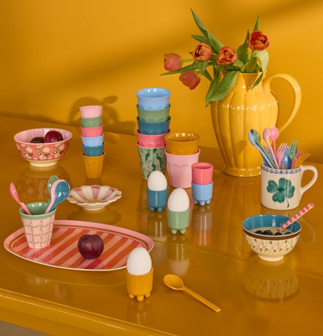 Tallrik Organic Stripes Print Rice Tallrikar Djupa tallrikar (ej skål) Desserttallrikar Assietter Barntallrikar Picknicktallrikar