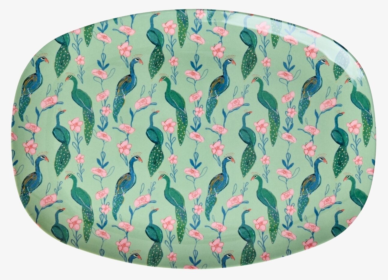 Tallrik Peacock Power Print Rice Tallrikar Djupa tallrikar (ej skål) Desserttallrikar Assietter Barntallrikar Picknicktallrikar