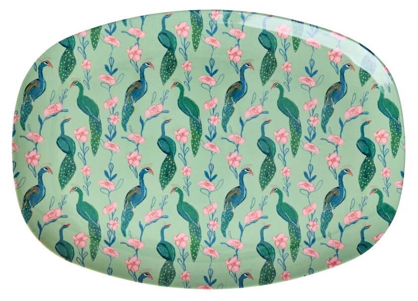 Tallrik Peacock Power Print Rice Tallrikar Djupa tallrikar (ej skål) Desserttallrikar Assietter Barntallrikar Picknicktallrikar