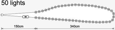 Ljusslinga Silver (50) från Happy Lights med 50 små lampor