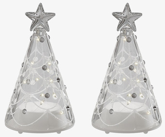 Julgran Glas Led 2-Pack Deluxe Homeart Lampor Taklampor Golvlampor Bordslampor LED-lampor Ledlampor Fönsterlampor Ljusslingor för dekoration