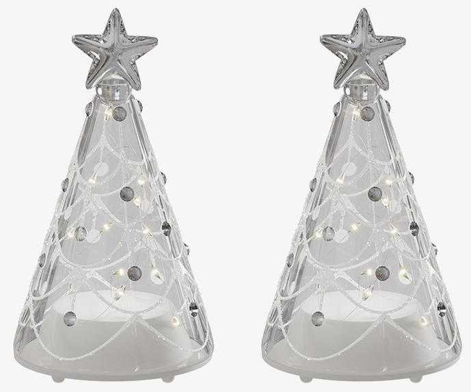 Julgran Glas Led 2-Pack Deluxe Homeart Lampor Taklampor Golvlampor Bordslampor LED-lampor Ledlampor Fönsterlampor Ljusslingor för dekoration