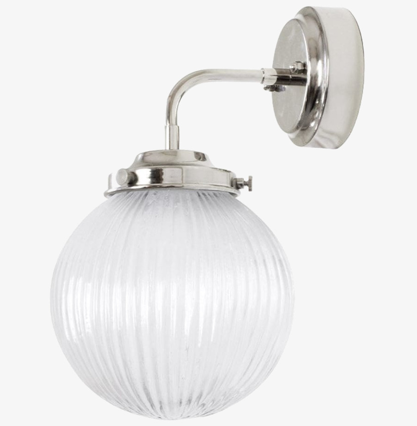 Badrumslampa Vägg Eivor Nickel/Klar Strömshaga Lampor Taklampor Golvlampor Bordslampor LED-lampor Ledlampor Fönsterlampor Ljusslingor för dekoration