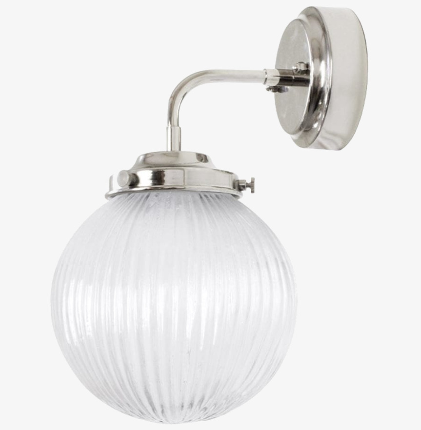 Badrumslampa Vägg Eivor Nickel/Klar Strömshaga Lampor Taklampor Golvlampor Bordslampor LED-lampor Ledlampor Fönsterlampor Ljusslingor för dekoration