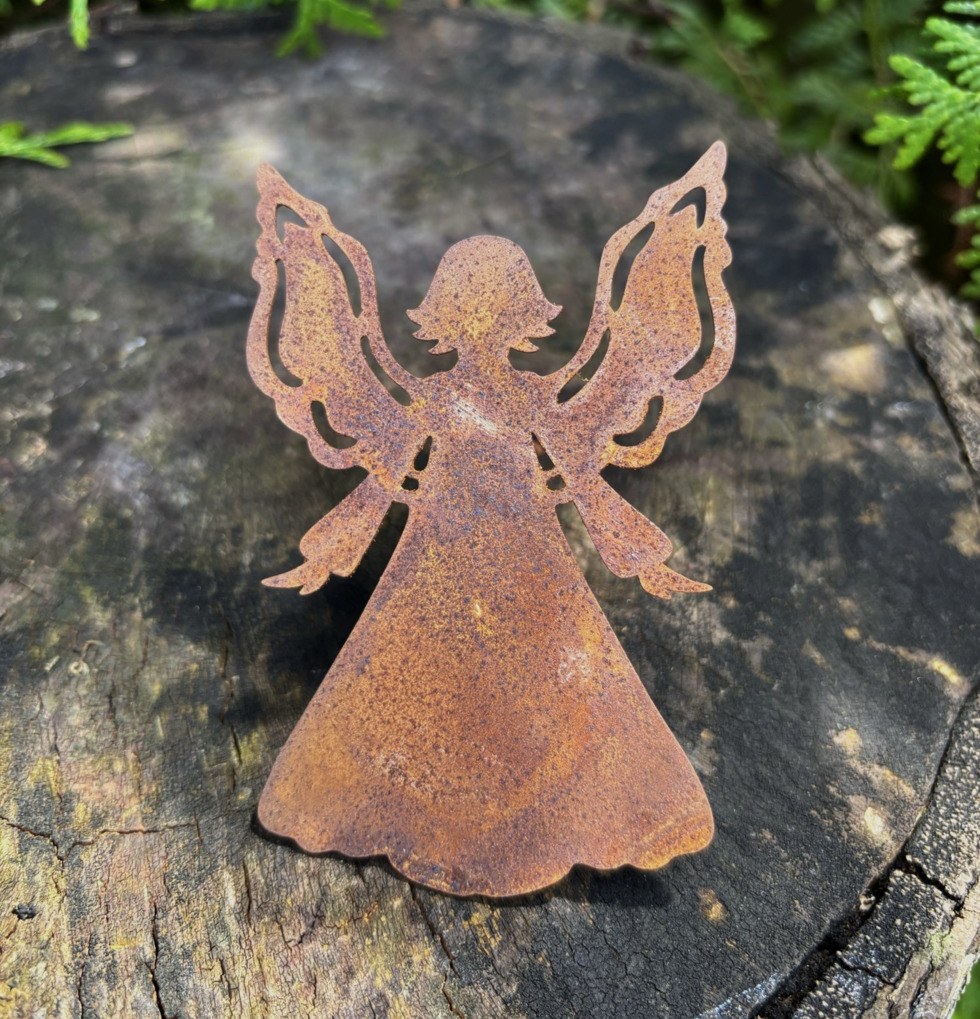 Ängel Rost Med Pin Lind Decoration Gravdekoration Minnessten Änglar Gravlyktor Gravljus Övrig prydnad/dekoration för inredning utemiljö