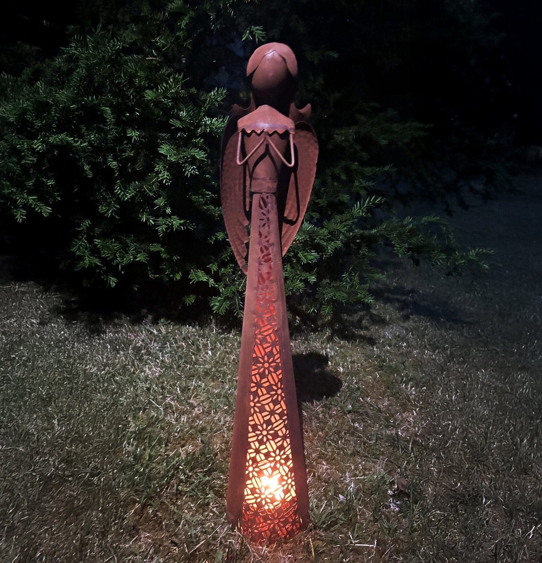 Ängel Rost 85cm Lind Decoration Gravdekoration Minnessten Änglar Gravlyktor Gravljus Övrig prydnad/dekoration för inredning utemiljö