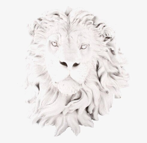 Trofé Lejon Stor från Interstil - detaljerat lejonhuvud