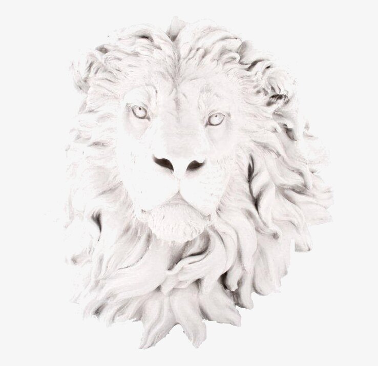 Trofé Lejon Stor från Interstil - detaljerat lejonhuvud