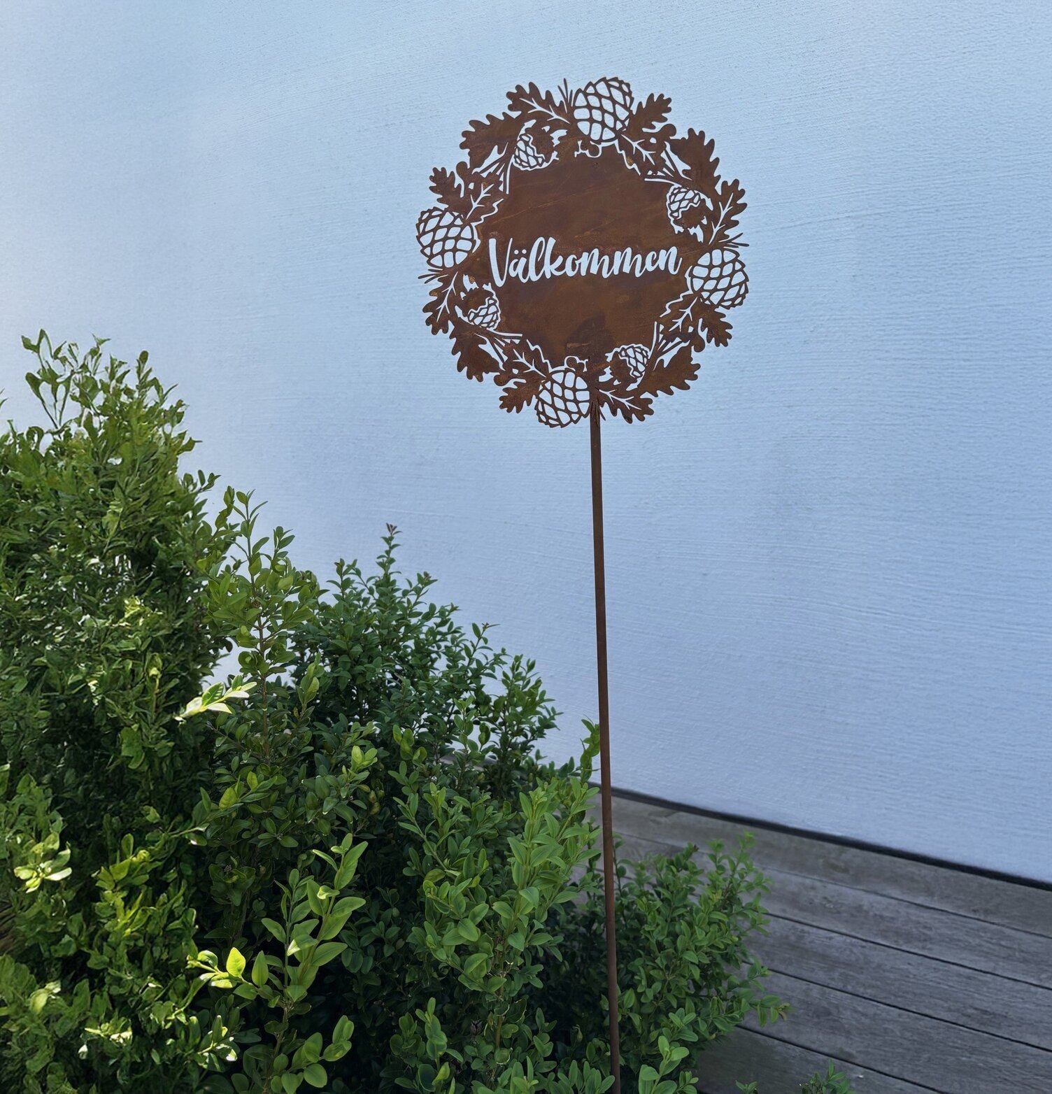 Skylt Välkommen Rost Kottar/Löv Lind Decoration Utomhusskyltar Skyltar för utomhusbruk