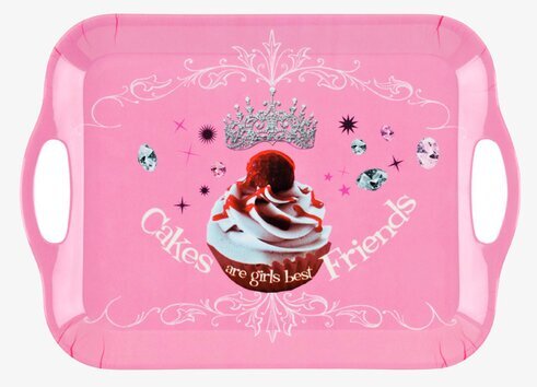 Serveringsbricka Cup Cakes från Derriére la porte, rosa och festlig