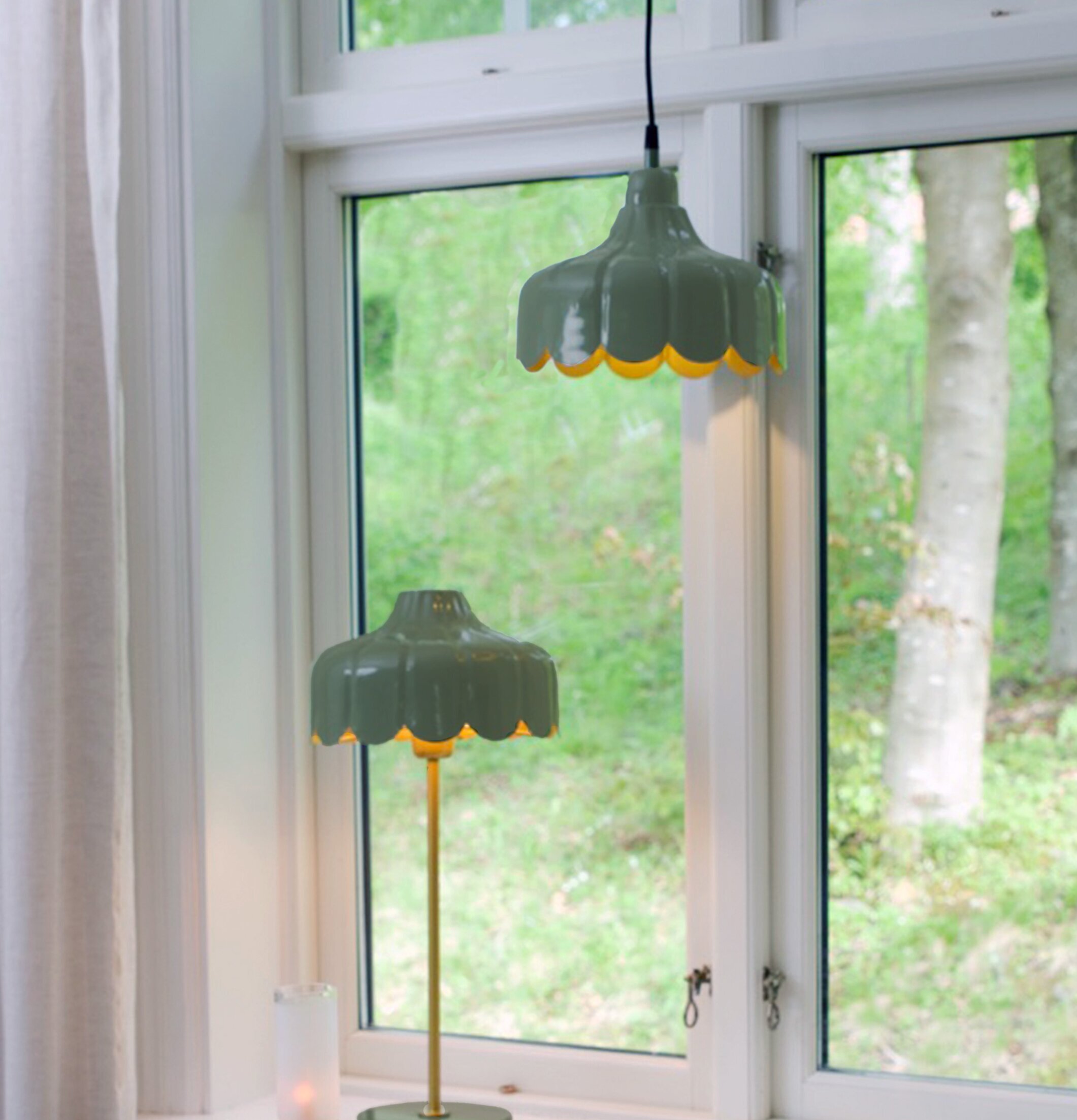 Wells bordslampa Mossa/guld Tak/Fönsterlampa Mossa/Guld PR Home Lampor Taklampor Golvlampor Bordslampor LED-lampor Ledlampor Fönsterlampor Ljusslingor för