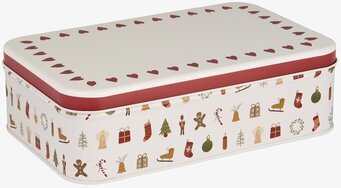 Bild av nostalgisk julburk med klassiska motiv och julfärger